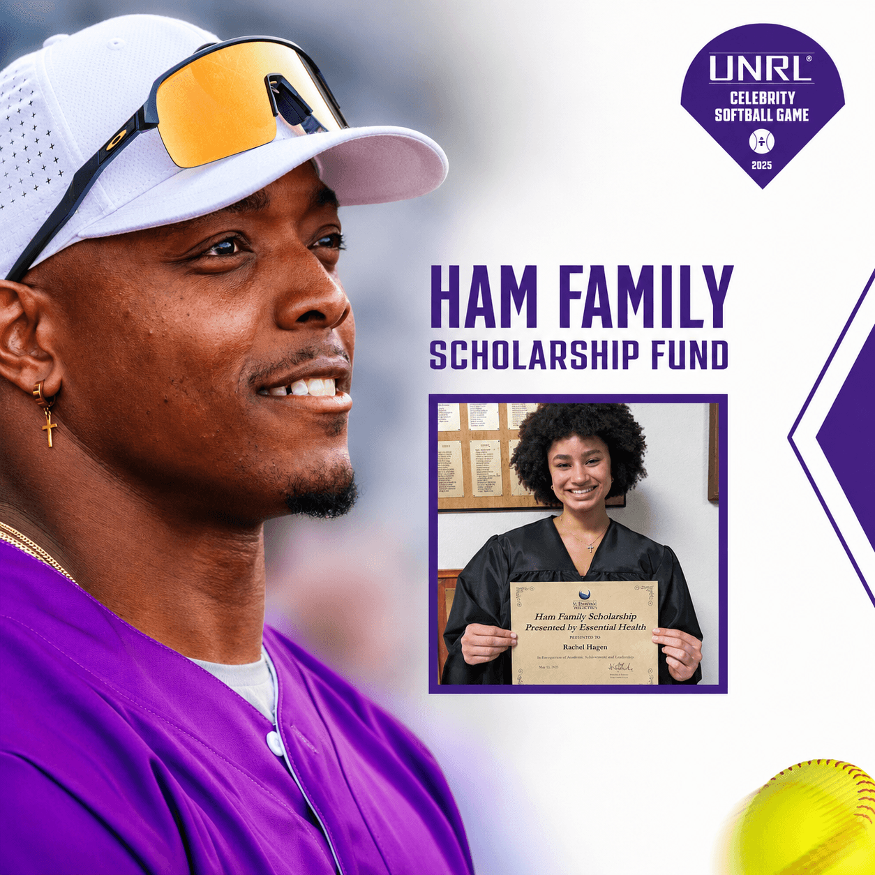 Ham Family Scholarship Fund, C.J. Ham with a scholarship recipient